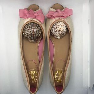 LILLY PULITZER Flats with Pink Grosgrain Bow